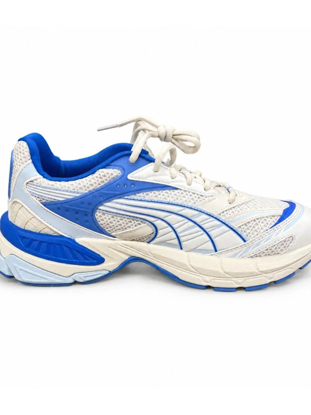 PUMA Velophasis Technisch Men’s 9.5 Ivory Blue New
